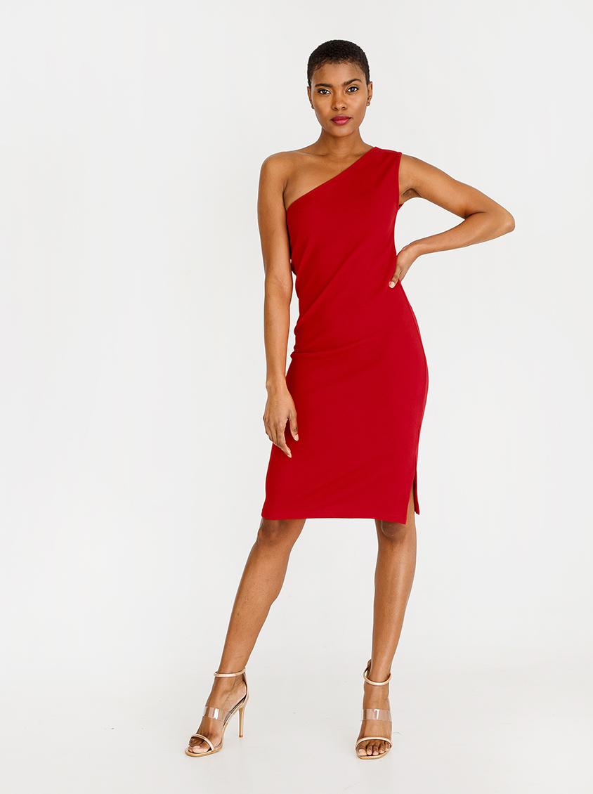 One Shoulder Bodycon Dress Red STYLE REPUBLIC Formal | Superbalist.com