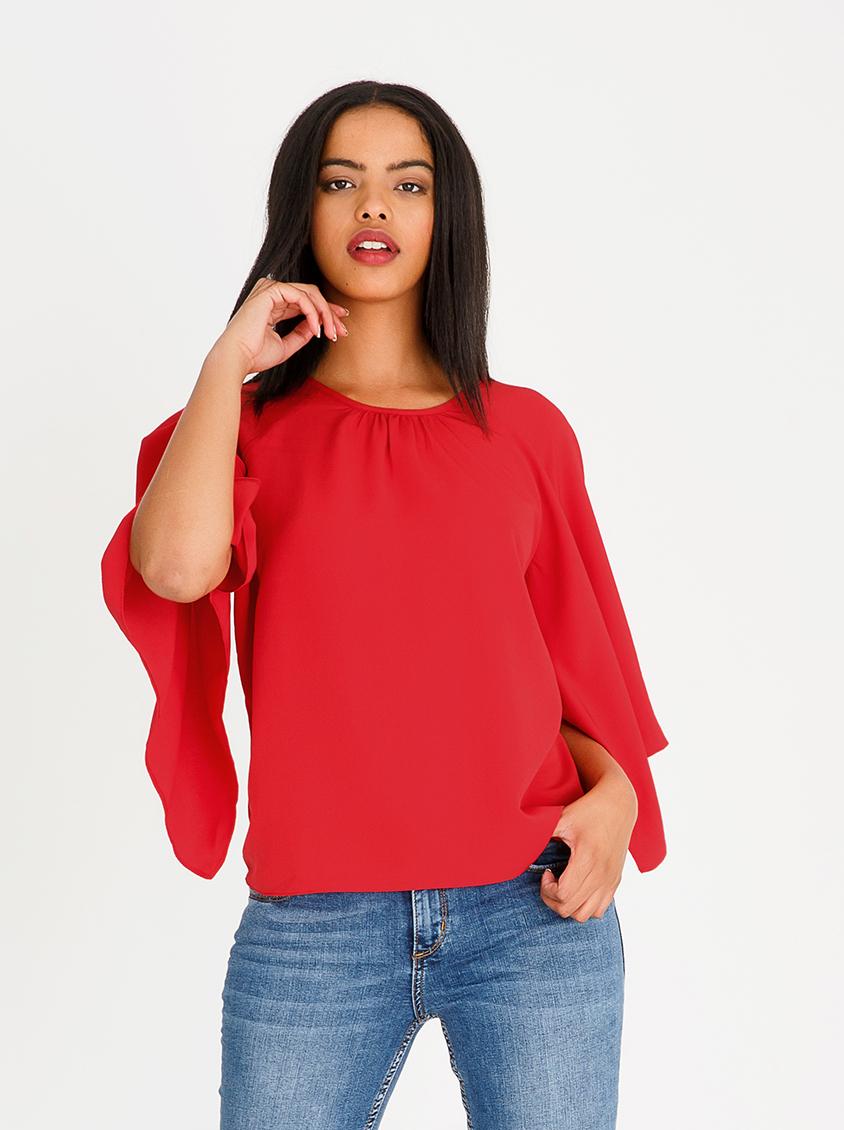 Volume sleeve blouse - red edit Blouses | Superbalist.com
