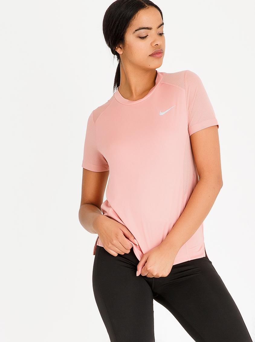 Nike Miler Short-Sleeve Running Top Mid Pink Nike T-Shirts ...