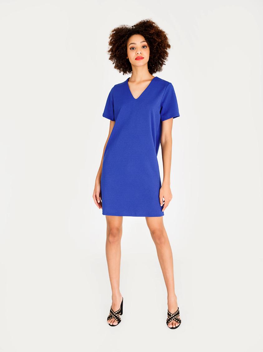 VNeckline TShirt Dress Blue c(inch) Casual
