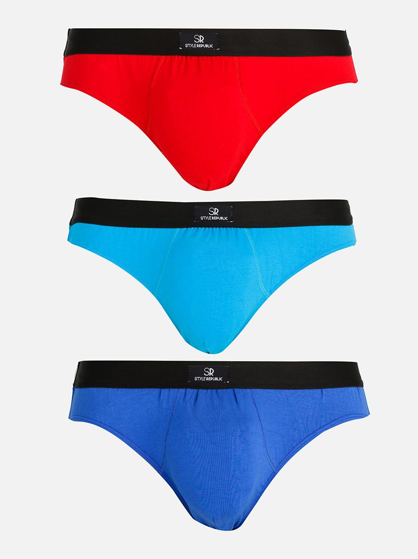 3 Pack Print Briefs red/blue/blue STYLE REPUBLIC Underwear ...