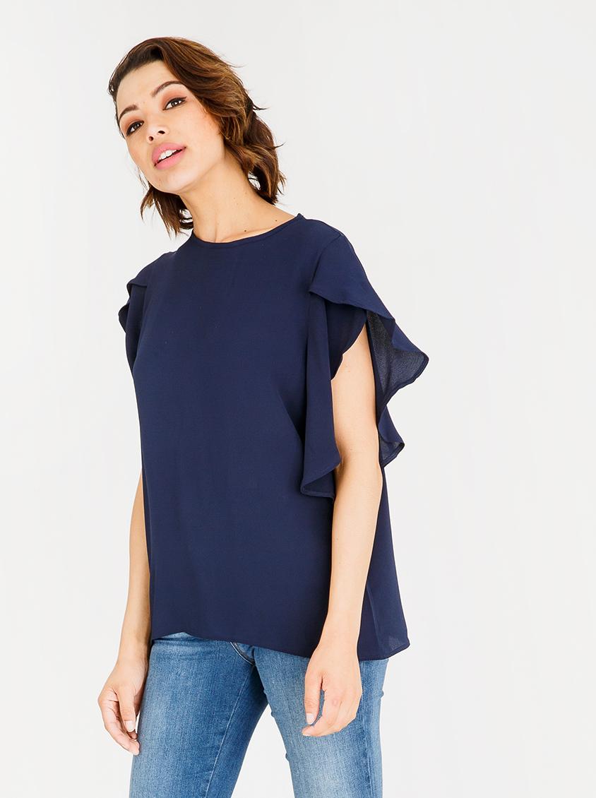 Petal sleeve blouse - navy edit Blouses | Superbalist.com