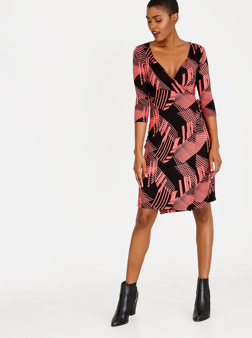Wrap Over Dress with 3/4 Sleeve Multi-colour edit Formal | Superbalist.com