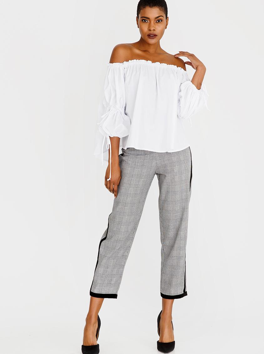Off-shoulder Balloon Sleeve Top White DAVID by David Tlale Blouses ...