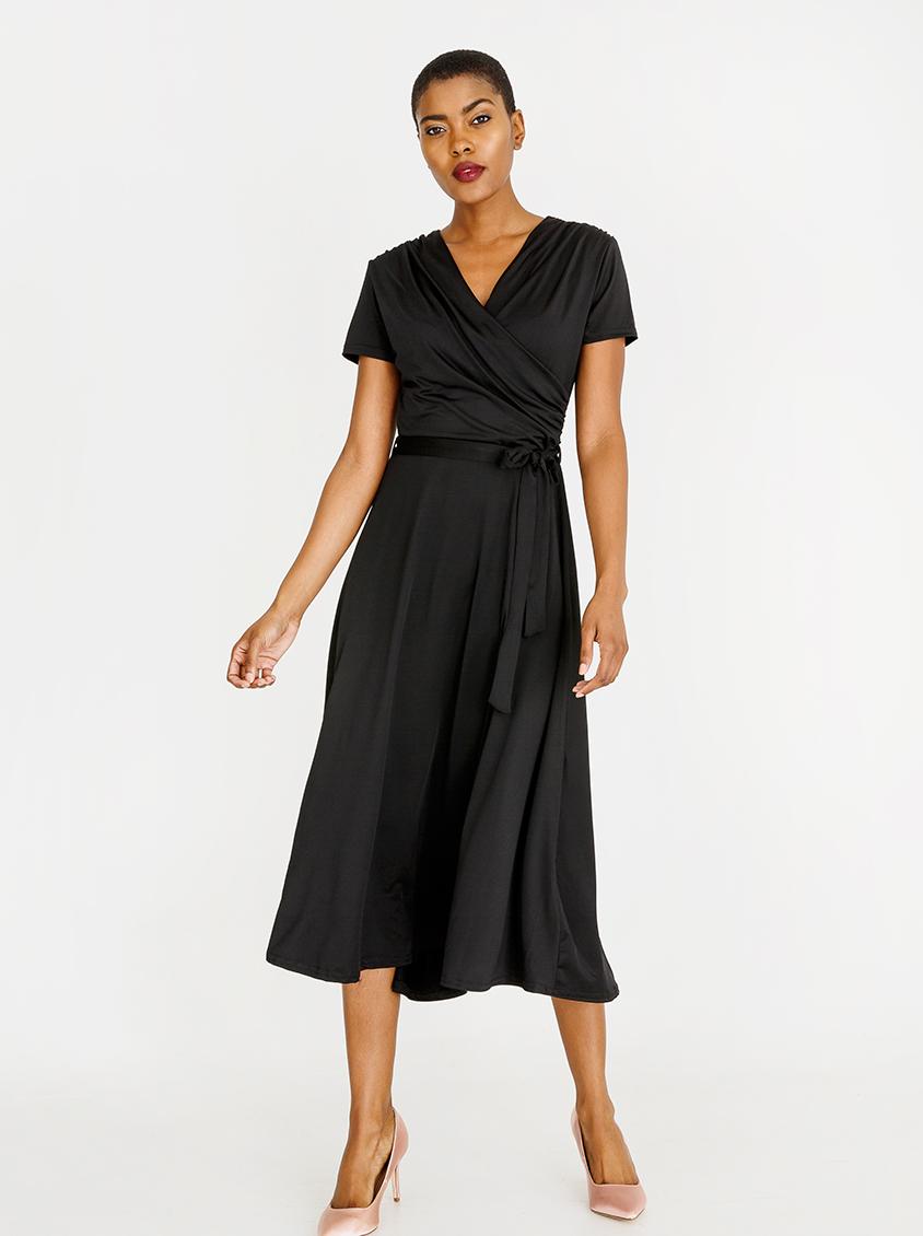 Short Sleeve Fit and Flare Dress Black edit Formal | Superbalist.com