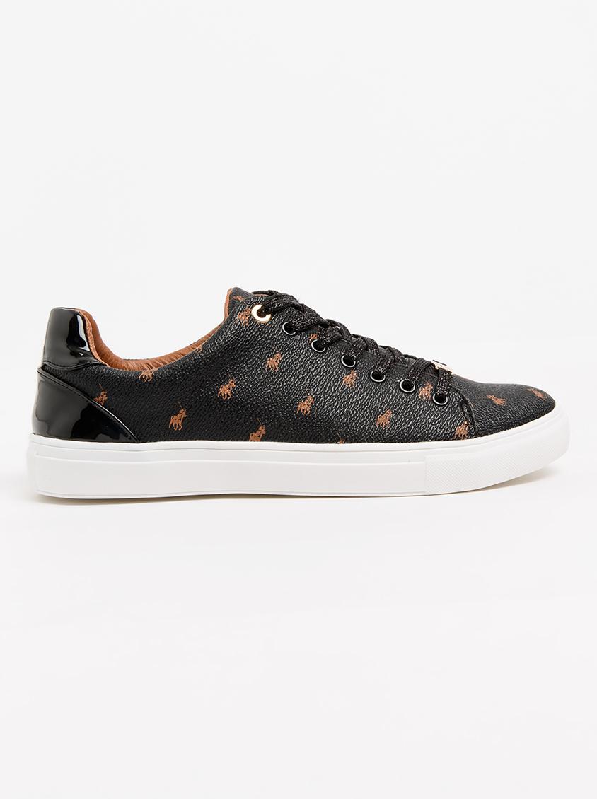 polo black leather sneakers