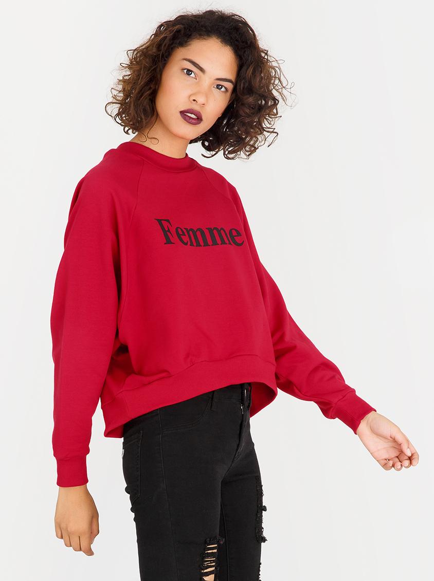 Femme Cropped Sweater Red c(inch) Hoodies & Sweats | Superbalist.com