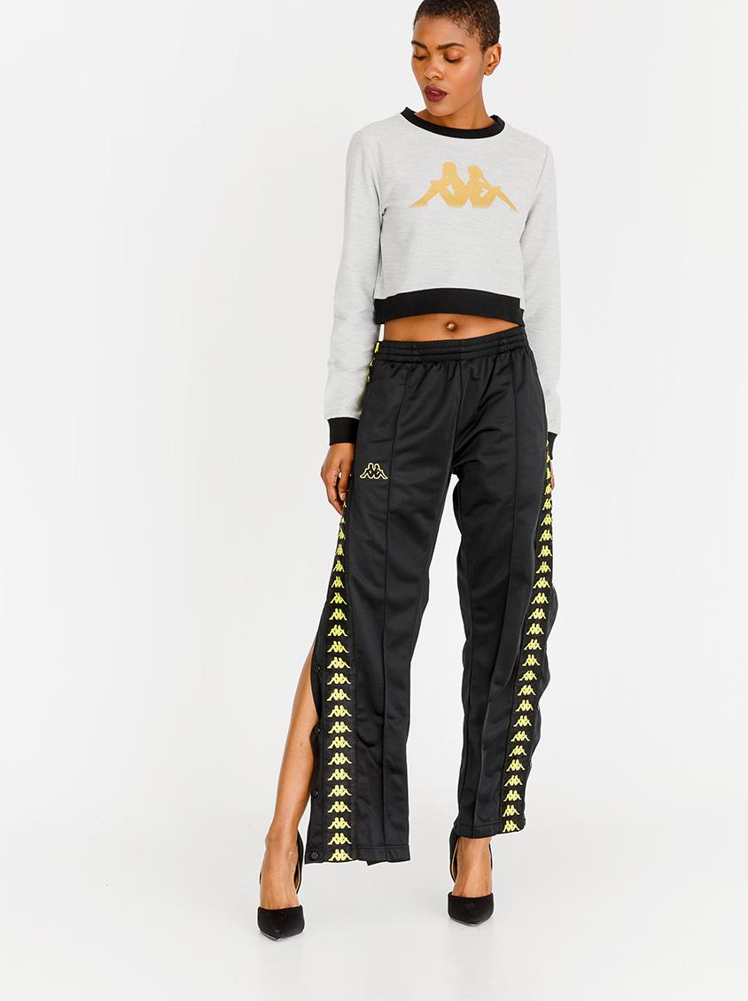black and yellow kappa pants