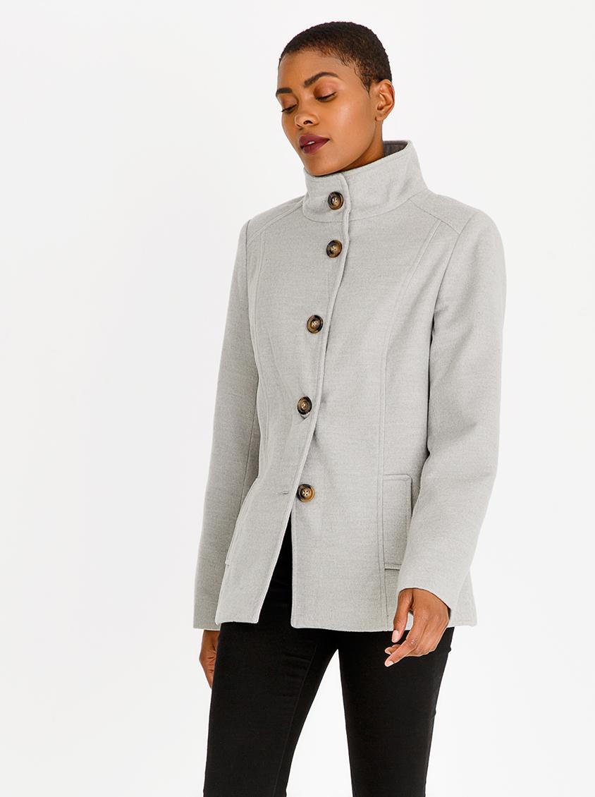 Crop Oversize Wool-like Coat Grey Melange edit Coats | Superbalist.com