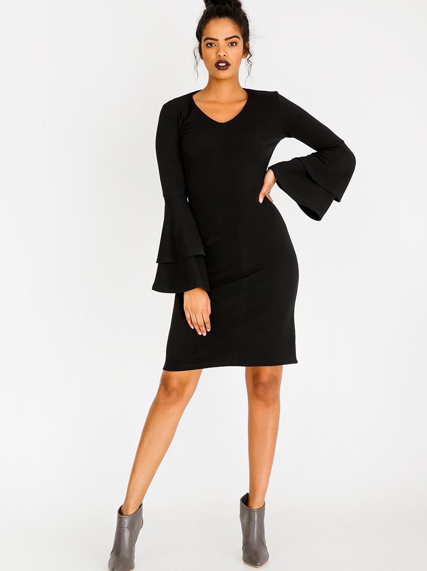 Semi Fitted Dress with Double Sleeve Black edit Formal | Superbalist.com