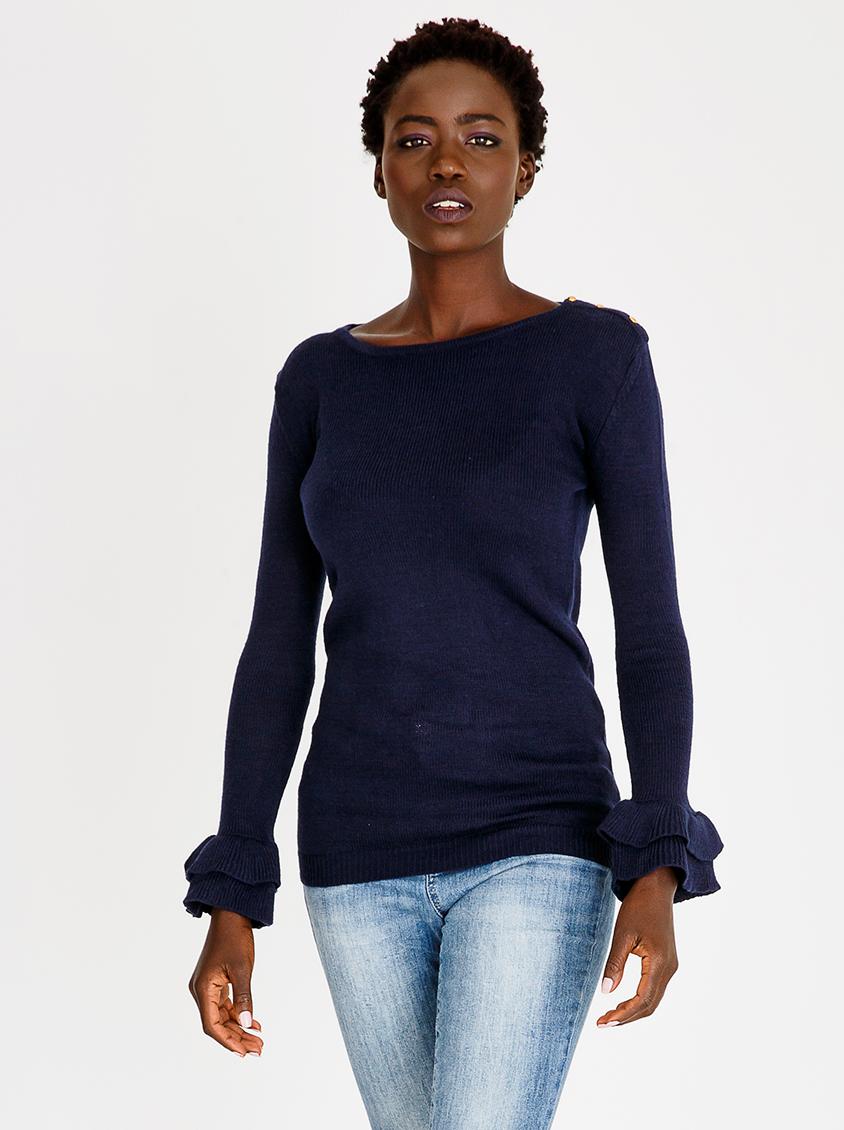 <p>Frill Detailed Short Sleeve Sweater</p>