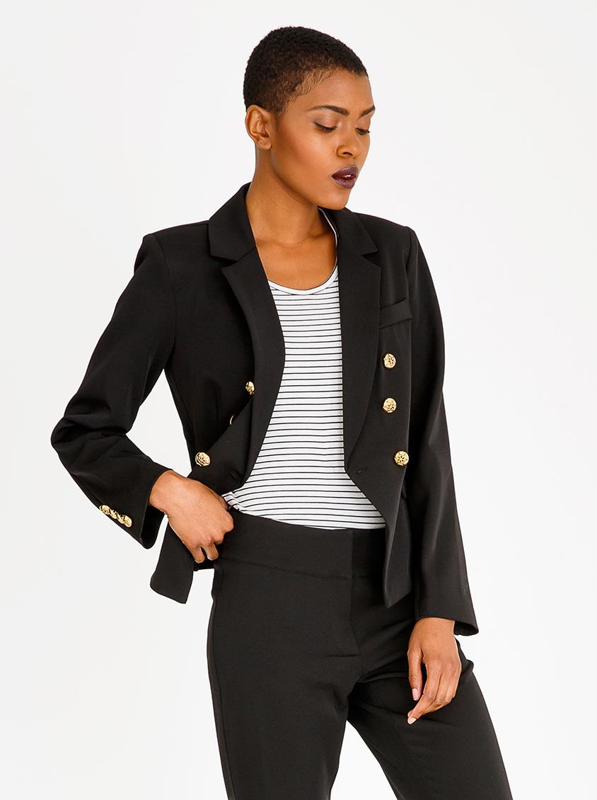 Military Inspired Blazer Black edit Jackets