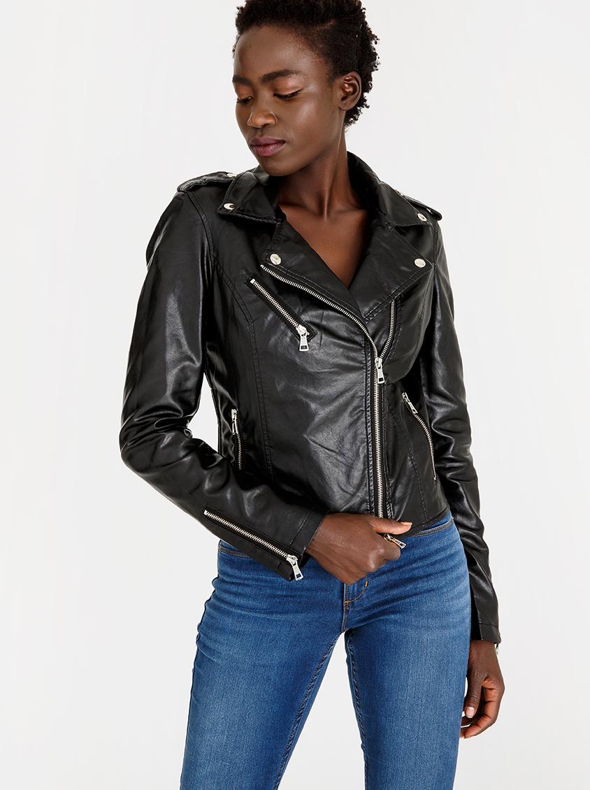 Essential Leather-look Biker Jacket Black edit Jackets | Superbalist.com