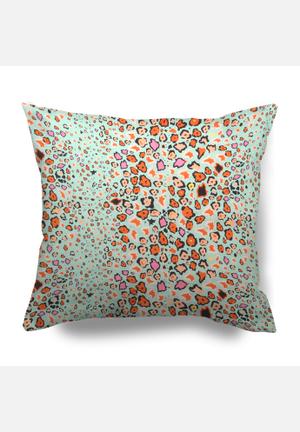 Leopard Scatter Cushion –- Kingfisher