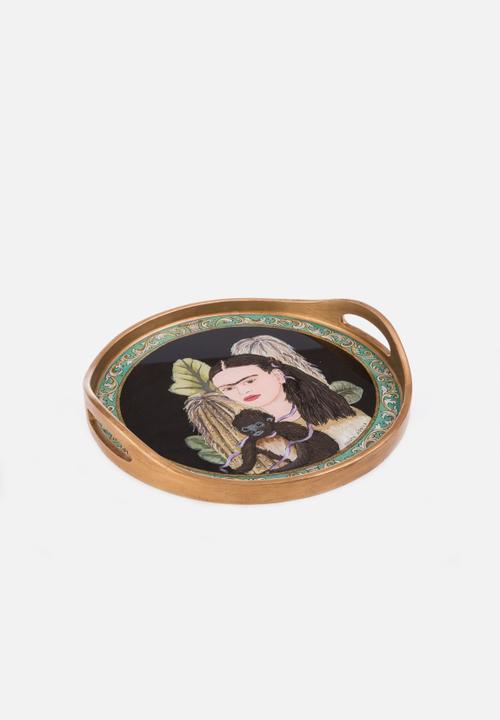 Hadeda - Round Frida Kahlo Tray – Black