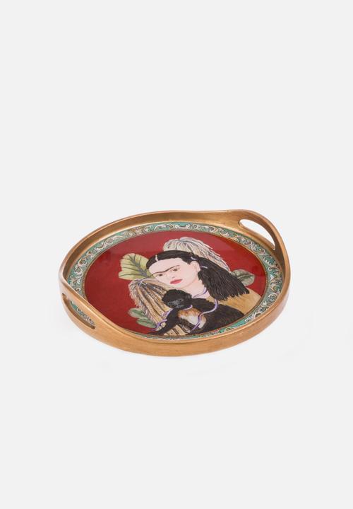 Hadeda - Round Frida Kahlo Tray – Red