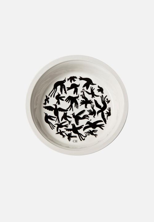 Art House Earthenware - Black Bird Pie Dish – Black & White