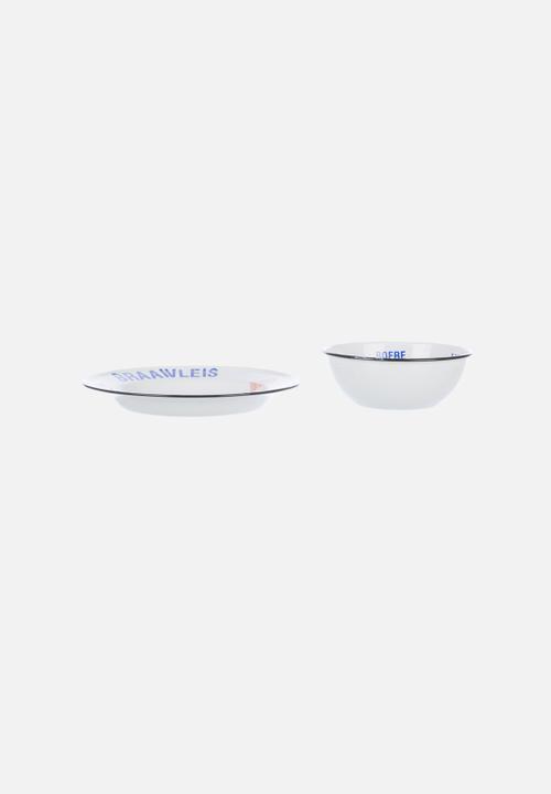 pret-a-pot - Large Words Plate & Bowl Set of 2