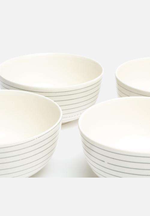 Urchin Art - Set of 4 Striped Bowls