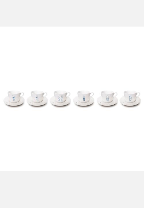 Ceramic Kitchen Craft - Biro Cappuccino Cup 4 – Blue & White
