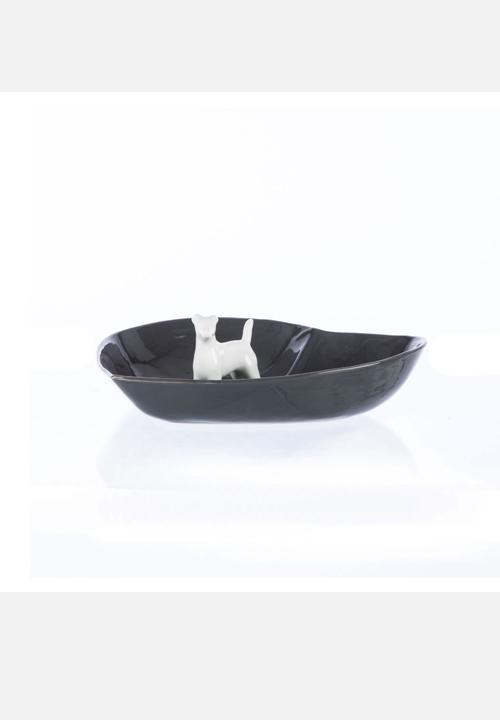 Ceramic Factory - Large Puppy Love Plate – Charcoal & White