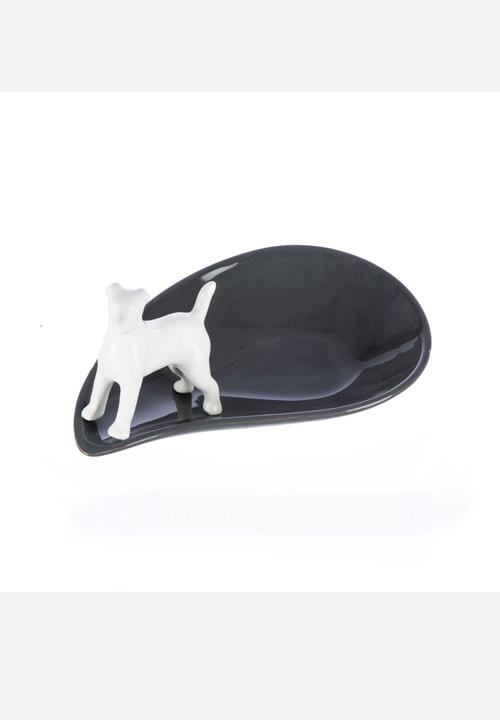Ceramic Factory - Bailey Dog Paisley Plate – Charcoal & White
