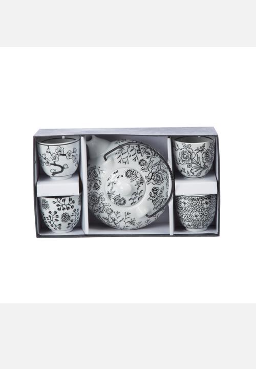 Eastern Tea Party - Teapot & Cup Set – Black & White