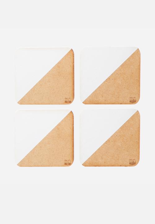 Maiden Name - 4 Dipper Coasters – White