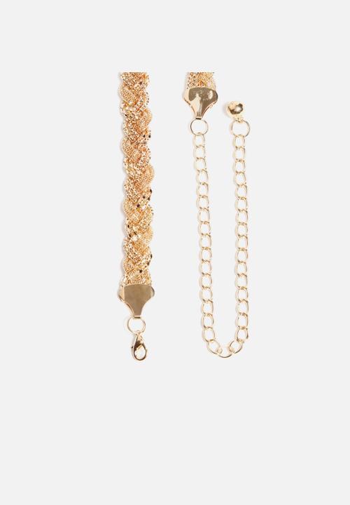 New Look - Mixed Plait Mesh Chain Belt 