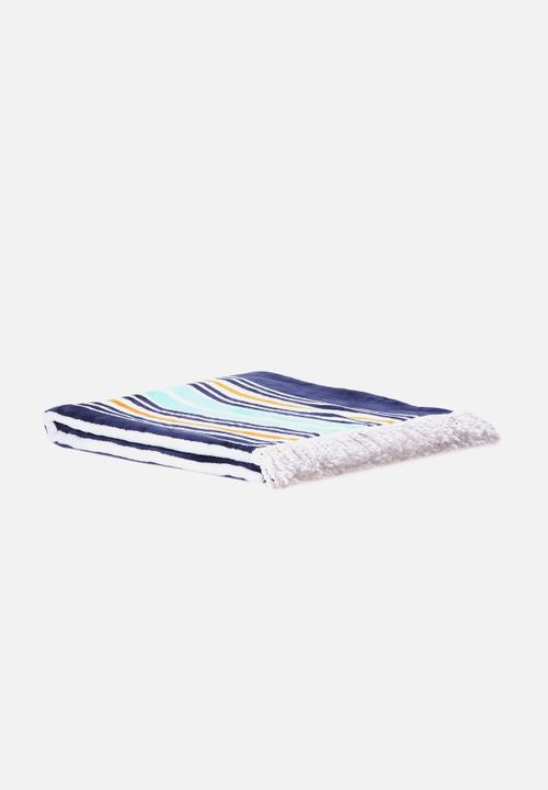 Superbalist Towels - Striped Tassle Beach Towel