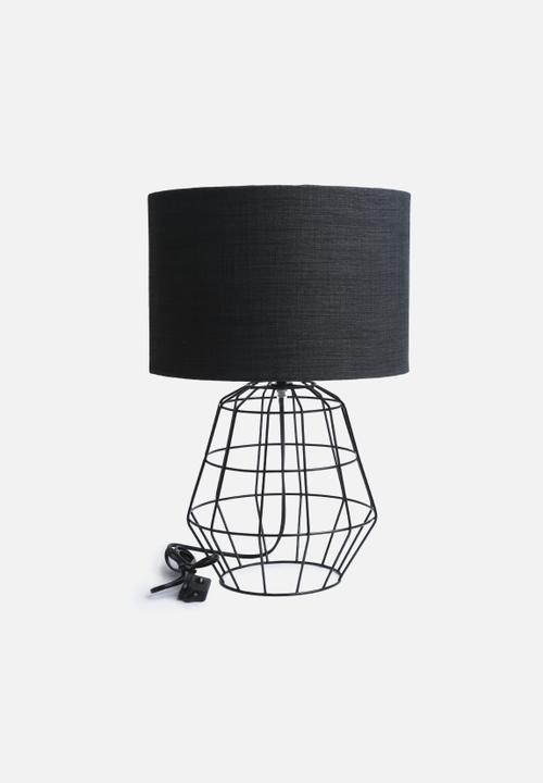 Wire Table Lamp Black Shade Nolden, Wire Cage Table Lamp Shade