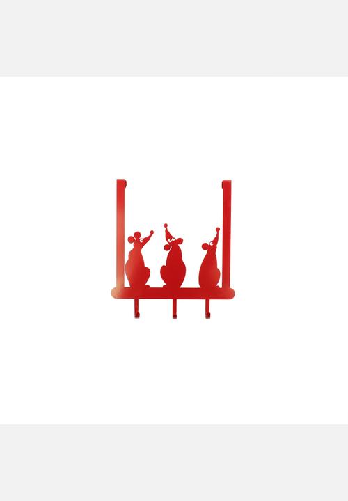TinTown Home Trinkets - Mice-Over-The-Door Hooks – Red