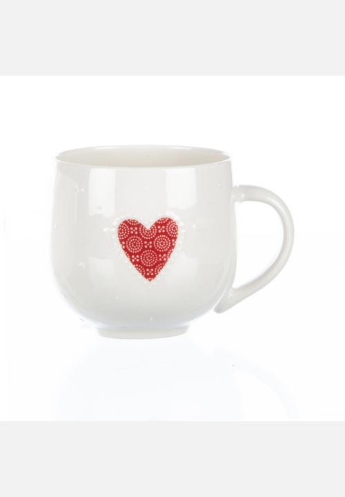 Tabletop Ceramics - Batik Floral & Dark Heart Fatties Set – Red