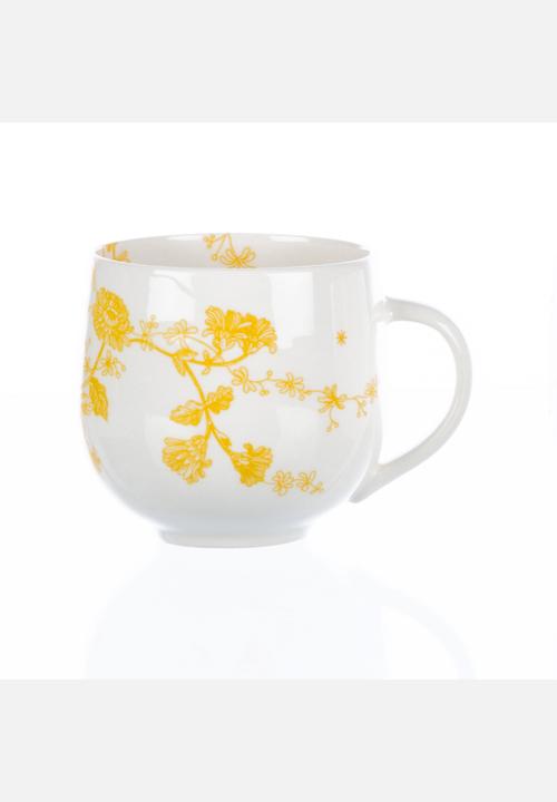Tabletop Ceramics - Victoria Floral & Heart Fatties Set – Yellow