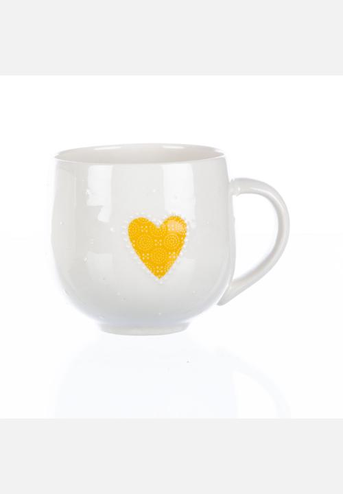 Tabletop Ceramics - Victoria Floral & Heart Fatties Set – Yellow