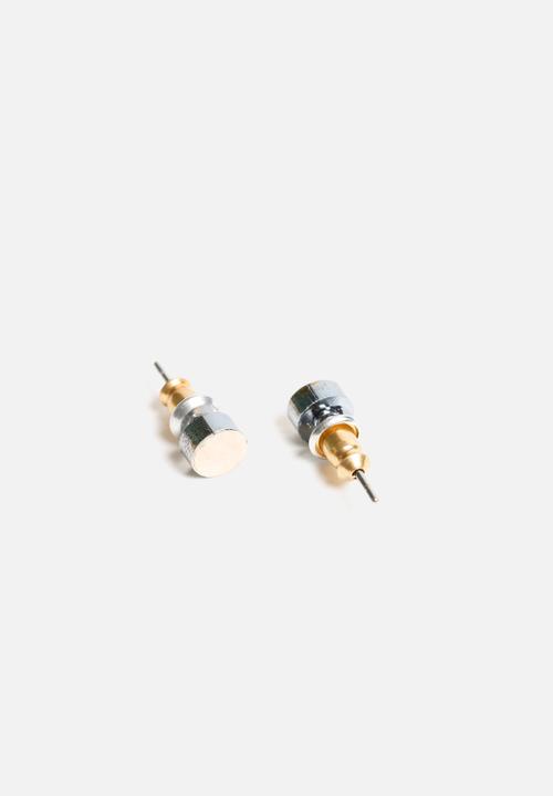 Orelia - Two Tone Circle Earrings