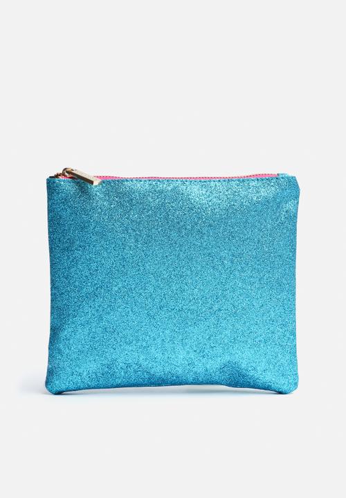Skinnydip - Aqua Glitter Clutch