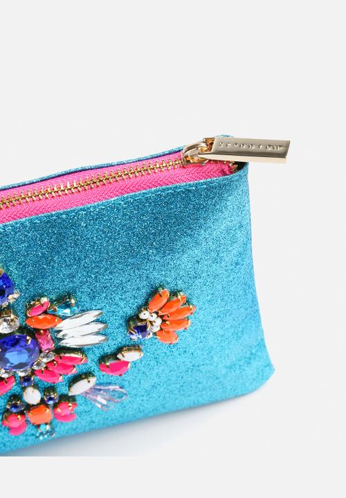 Skinnydip - Aqua Glitter Clutch