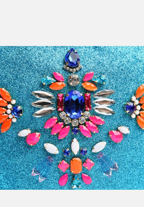 Skinnydip - Aqua Glitter Clutch