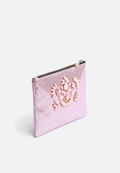 Skinnydip - Rose Glitter Clutch