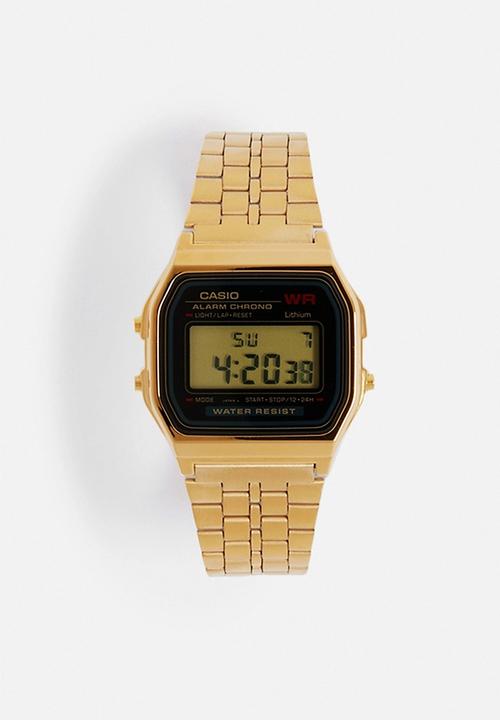 Digital Alarm chrono Retro Gold/Black