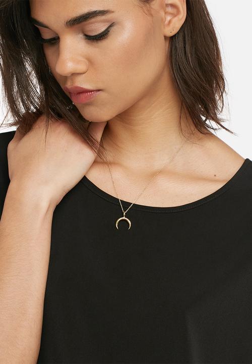 Oasis crescent necklace 45mm-brass