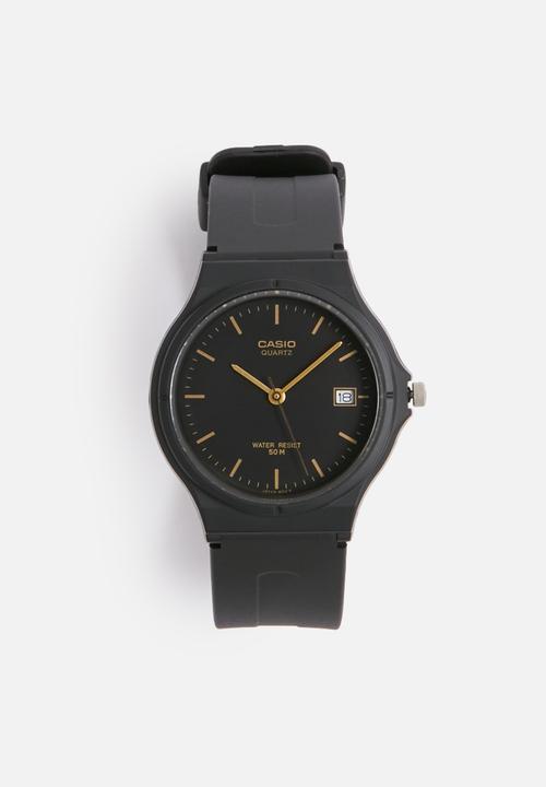 Analog Rnd Blk Dial Gold Num - Black/Gold