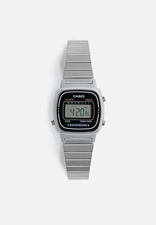 Digital retro watch LA-670WA-1DF-silver