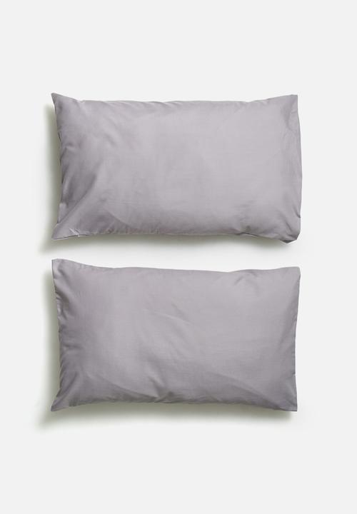 Polycotton pillowcase set - grey