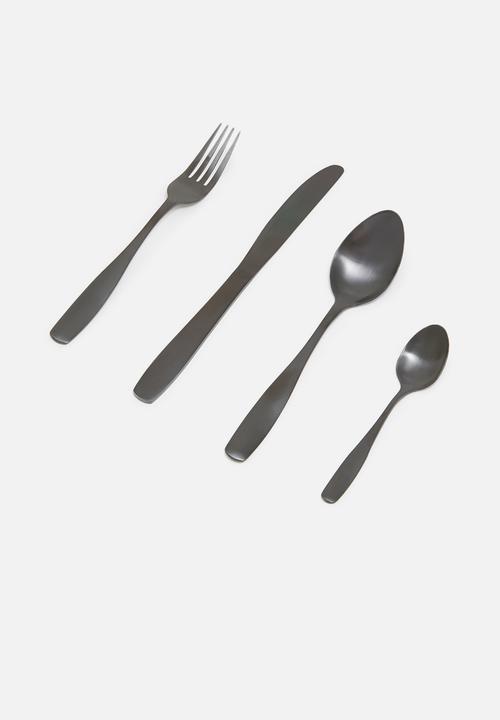 Bella Casa black matte 4 piece cutlery set