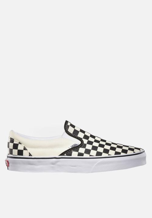 Black and white checkered hotsell slip on vans womens