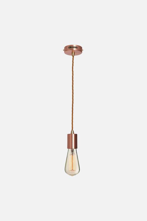 Metallic Pendant Light & Fabric Cable Set 