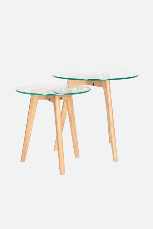 Radius glass nest table