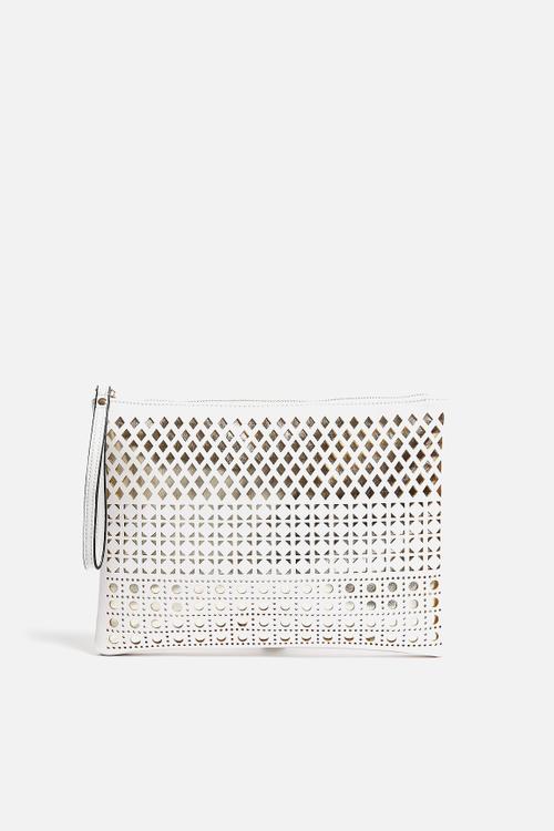 Multi Laser Cut Zip Top Clutch
